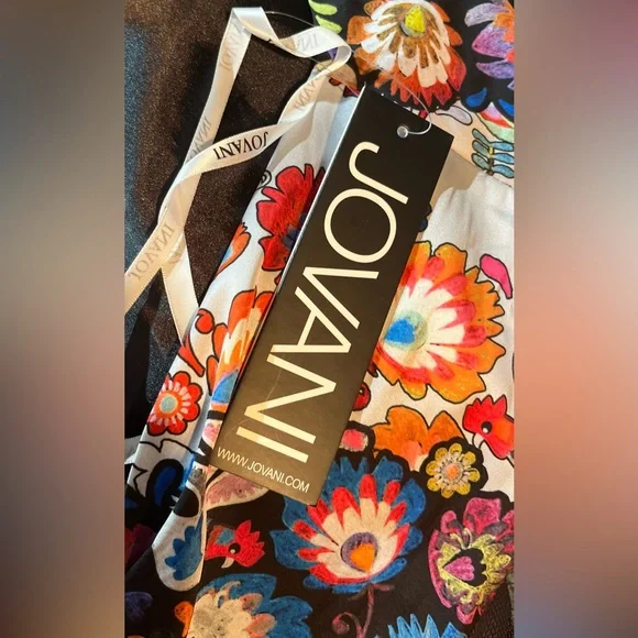 Jovani Beautiful Wrap Around Blouse With Bishop Sleeve Size 6 New With Tags - Picture 11 of 15